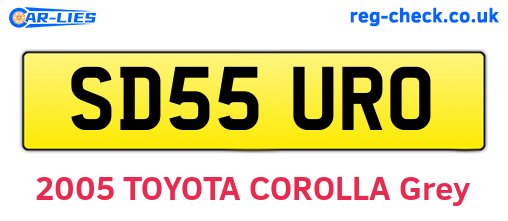 SD55URO are the vehicle registration plates.