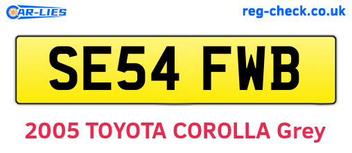 SE54FWB are the vehicle registration plates.