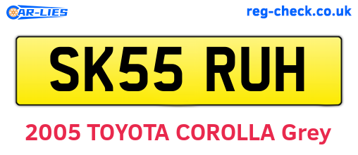 SK55RUH are the vehicle registration plates.