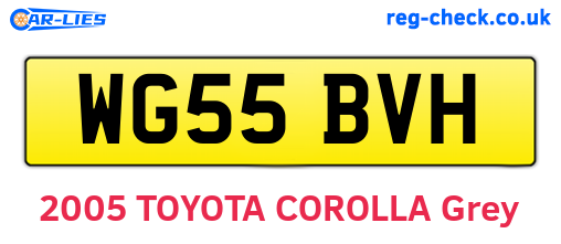 WG55BVH are the vehicle registration plates.