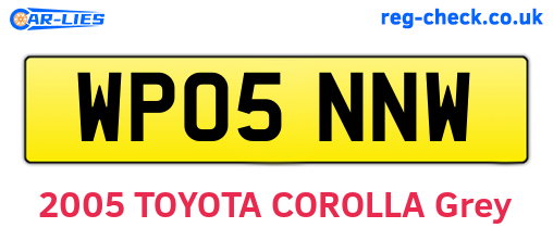 WP05NNW are the vehicle registration plates.