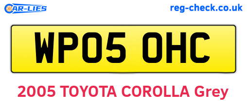 WP05OHC are the vehicle registration plates.