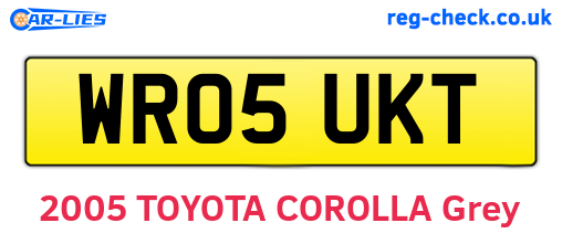 WR05UKT are the vehicle registration plates.