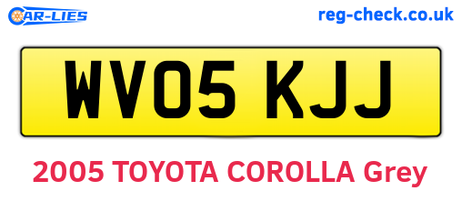 WV05KJJ are the vehicle registration plates.
