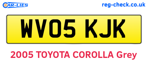 WV05KJK are the vehicle registration plates.