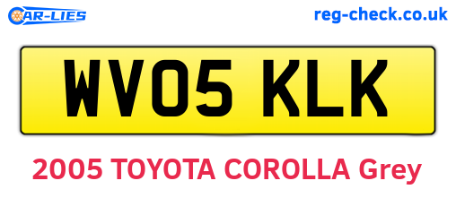 WV05KLK are the vehicle registration plates.