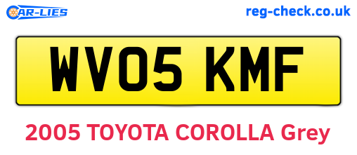 WV05KMF are the vehicle registration plates.