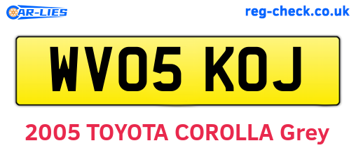 WV05KOJ are the vehicle registration plates.