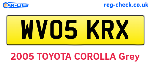 WV05KRX are the vehicle registration plates.