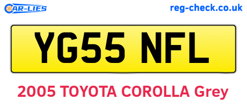 YG55NFL are the vehicle registration plates.