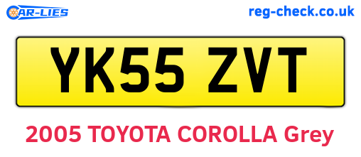 YK55ZVT are the vehicle registration plates.