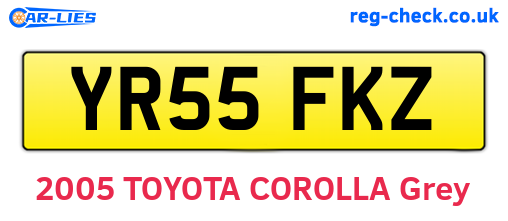 YR55FKZ are the vehicle registration plates.