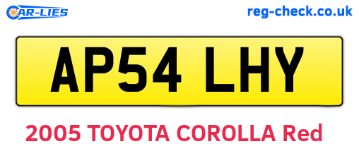 AP54LHY are the vehicle registration plates.