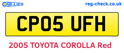 CP05UFH are the vehicle registration plates.