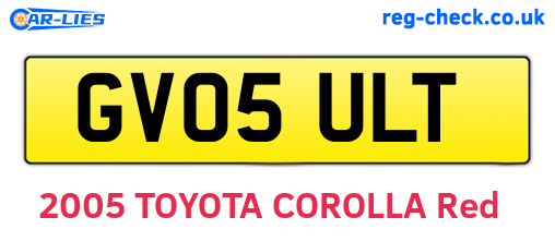 GV05ULT are the vehicle registration plates.