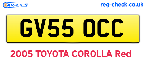 GV55OCC are the vehicle registration plates.