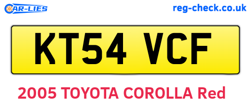 KT54VCF are the vehicle registration plates.