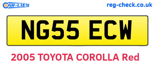 NG55ECW are the vehicle registration plates.