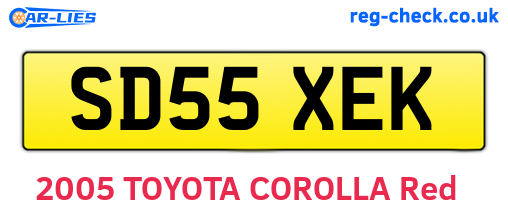 SD55XEK are the vehicle registration plates.