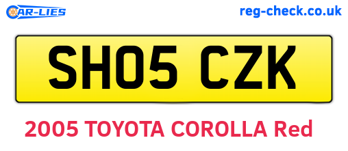 SH05CZK are the vehicle registration plates.