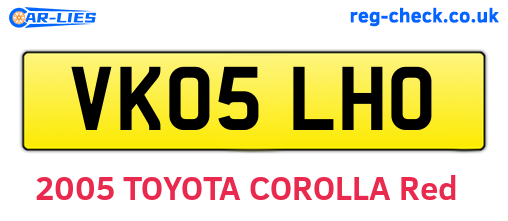 VK05LHO are the vehicle registration plates.