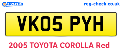 VK05PYH are the vehicle registration plates.
