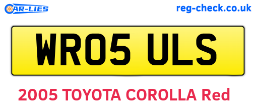WR05ULS are the vehicle registration plates.