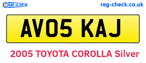 AV05KAJ are the vehicle registration plates.