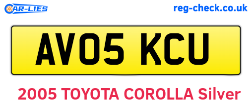 AV05KCU are the vehicle registration plates.