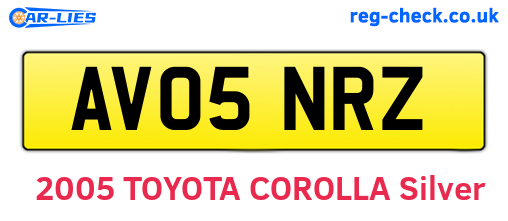 AV05NRZ are the vehicle registration plates.