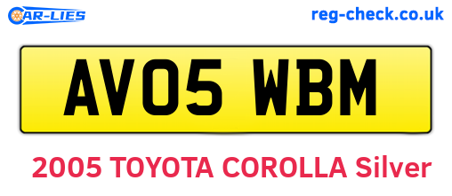 AV05WBM are the vehicle registration plates.