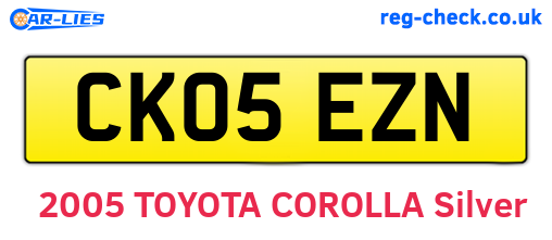 CK05EZN are the vehicle registration plates.