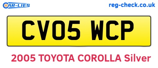 CV05WCP are the vehicle registration plates.