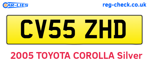CV55ZHD are the vehicle registration plates.