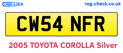 CW54NFR are the vehicle registration plates.