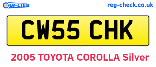 CW55CHK are the vehicle registration plates.