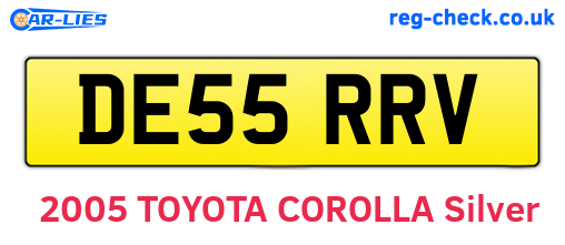 DE55RRV are the vehicle registration plates.