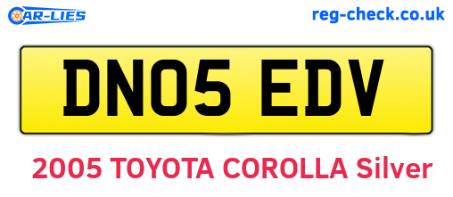 DN05EDV are the vehicle registration plates.