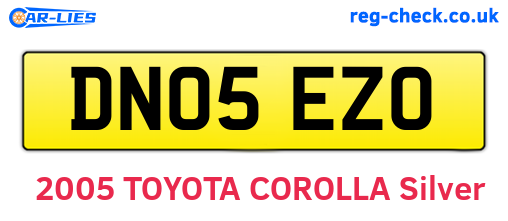 DN05EZO are the vehicle registration plates.