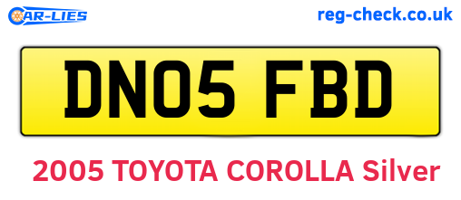 DN05FBD are the vehicle registration plates.