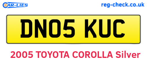 DN05KUC are the vehicle registration plates.