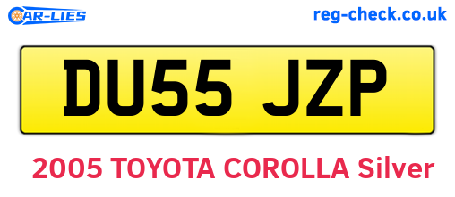 DU55JZP are the vehicle registration plates.