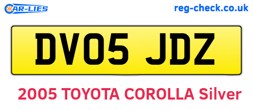 DV05JDZ are the vehicle registration plates.