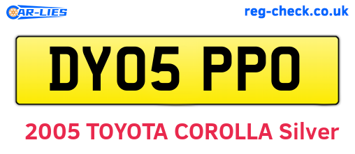 DY05PPO are the vehicle registration plates.