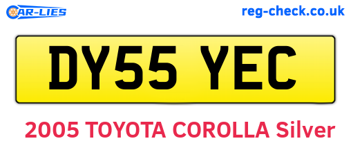 DY55YEC are the vehicle registration plates.
