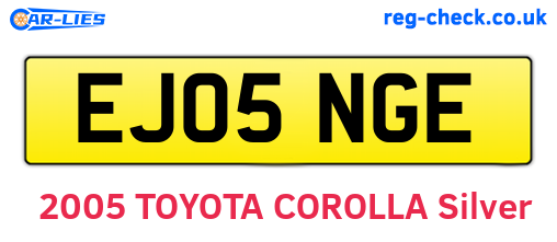 EJ05NGE are the vehicle registration plates.