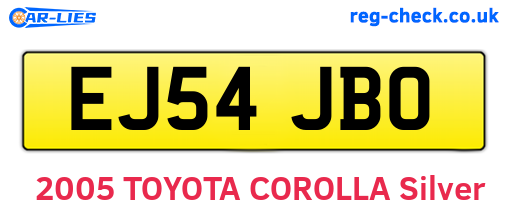 EJ54JBO are the vehicle registration plates.