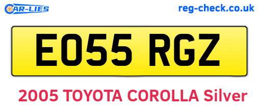 EO55RGZ are the vehicle registration plates.