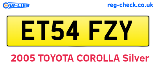 ET54FZY are the vehicle registration plates.