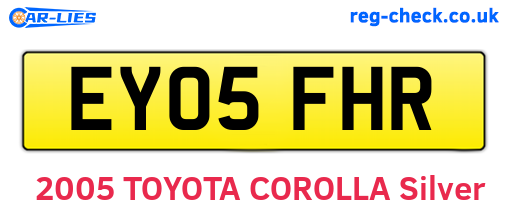 EY05FHR are the vehicle registration plates.